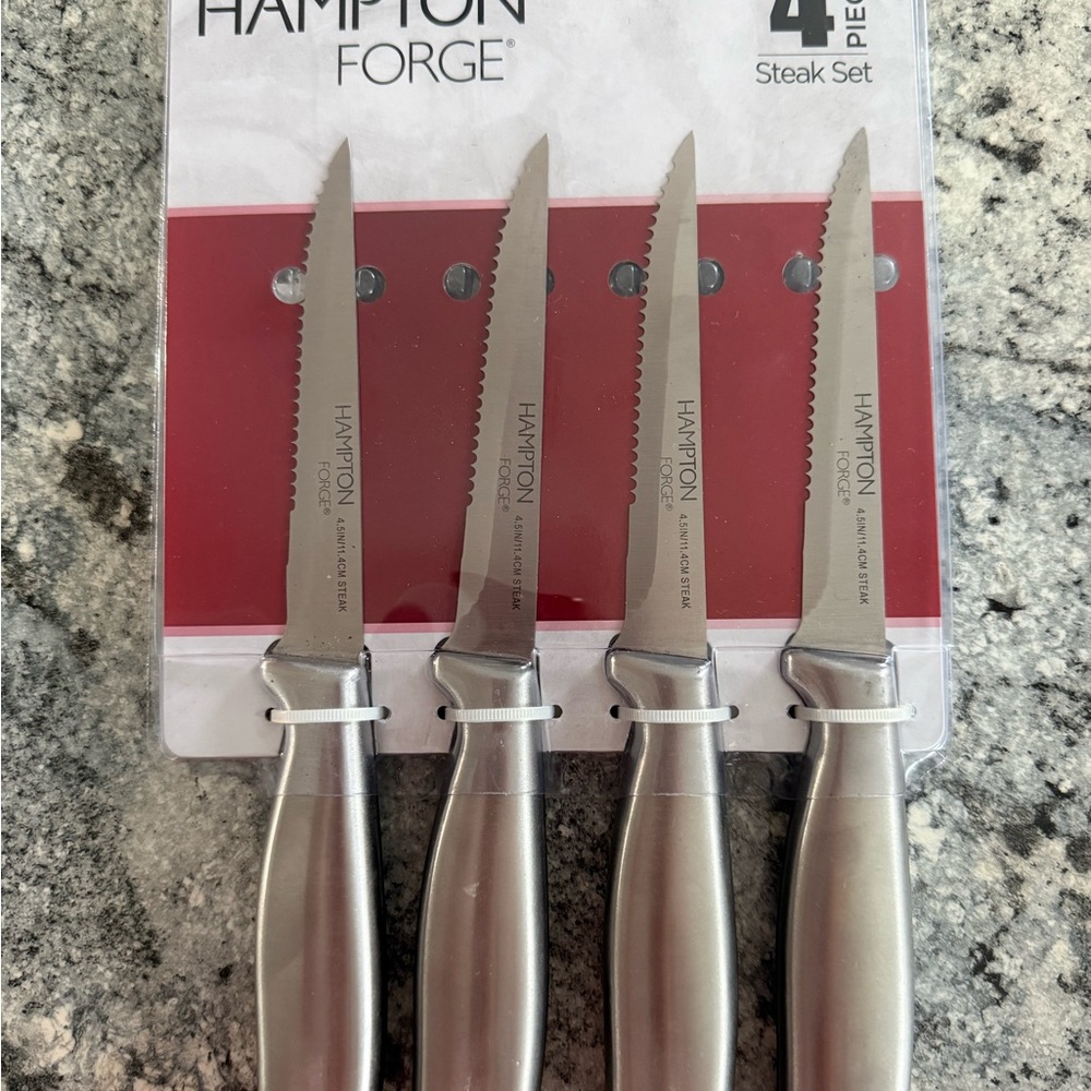Hampton Forge Silver Steak Knife Set